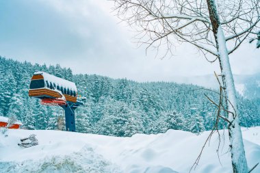 Beautiful snowy scenery of  Ilgaz Yildiztepe Kayak Merkezi | Ilgaz Yildiztepe Ski Center.  Ilgaz ski center in national park in winter. clipart