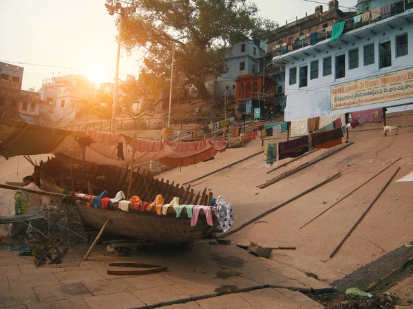 Варанаси Индия Ноября 2008 Года Детали Старых Разрушенных Зданий Берегу — стоковое фото