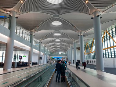 İstanbul, TURKEY: 2 Mayıs 2019: İstanbul Havaalanı, İstanbul Havalimanı, İstanbul Havalimanı, Türkiye. Dünyanın en büyük havaalanı terminali.