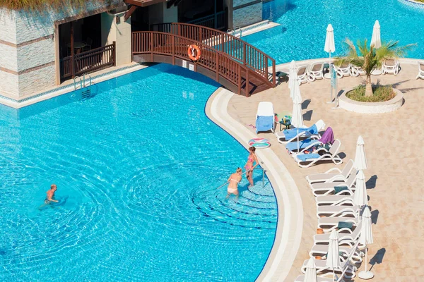 Antalya Turkey October 2017 Happy Family Having Good Time Swimming — Stock Photo, Image