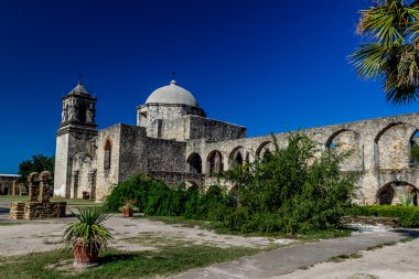 tarihi eski Batı İspanyol misyonu ve kilise san jose, texas.