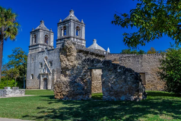 La histórica Misión Española del Viejo Oeste Concepción, Texas . — Foto de Stock