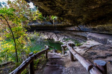 Entrance to Hamilton Pool Sink Hole in the Texas Hill Country in Late Fall. clipart