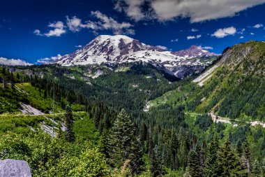 mount rainier, washington, geniş açılı görünüş.