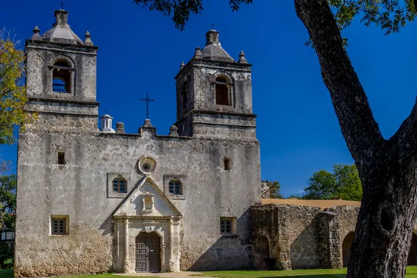 La Concepción Histórica de la Misión Española del Viejo Oeste, Establecida en 1716, San Antonio, Texas . — Foto de Stock