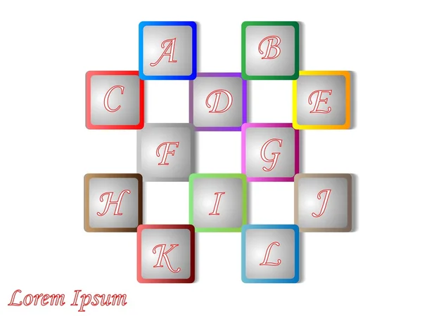 Vierkante informatie pictogrammen — Stockvector
