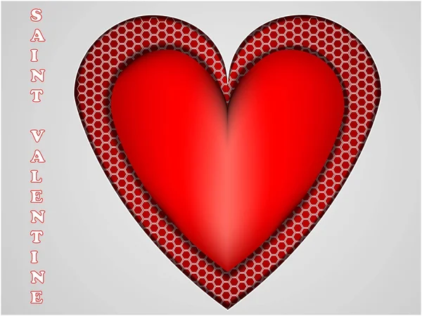 Fondo abstracto el corazón rojo del día de San Valentín — Vector de stock