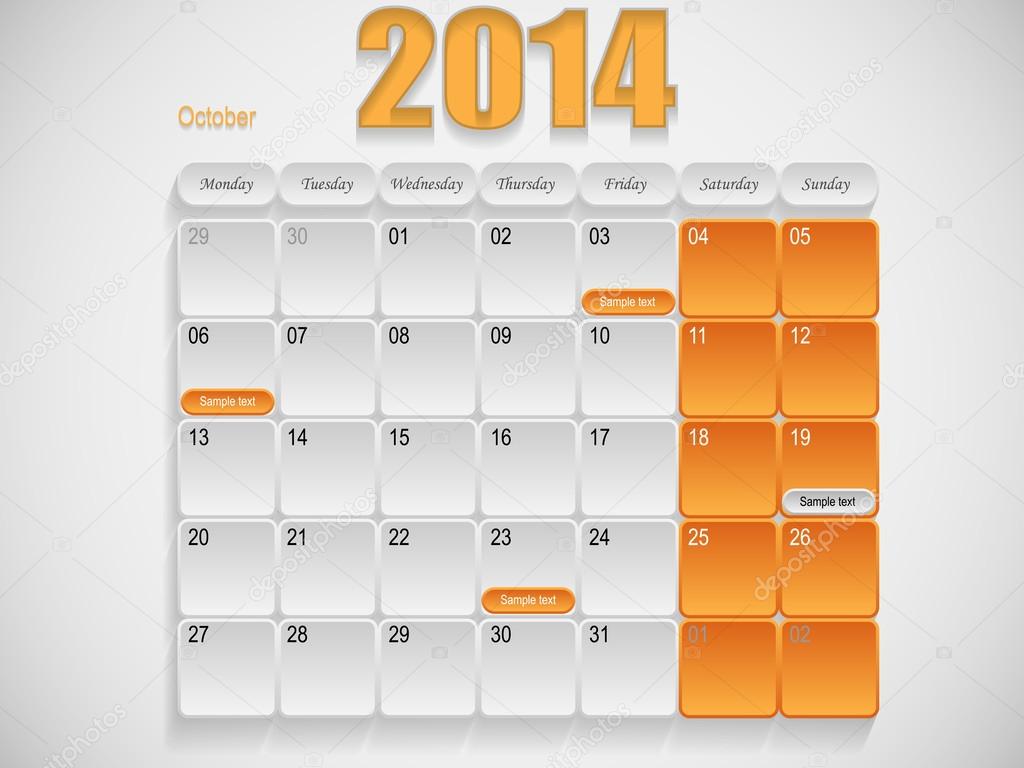 Calendar design October