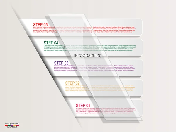 紙のインフォ グラフィックのステップ — ストックベクタ
