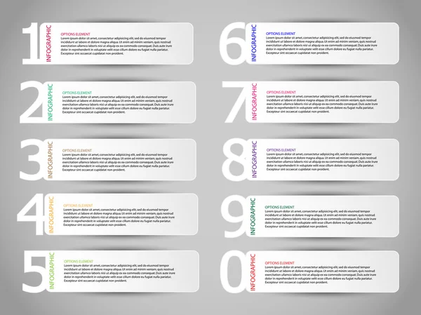 Options de numéro d'infographie — Image vectorielle