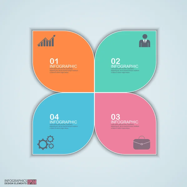 Infografía abstracta en papel — Vector de stock