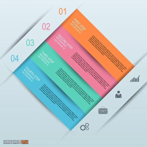 Infografía abstracta en papel — Vector de stock