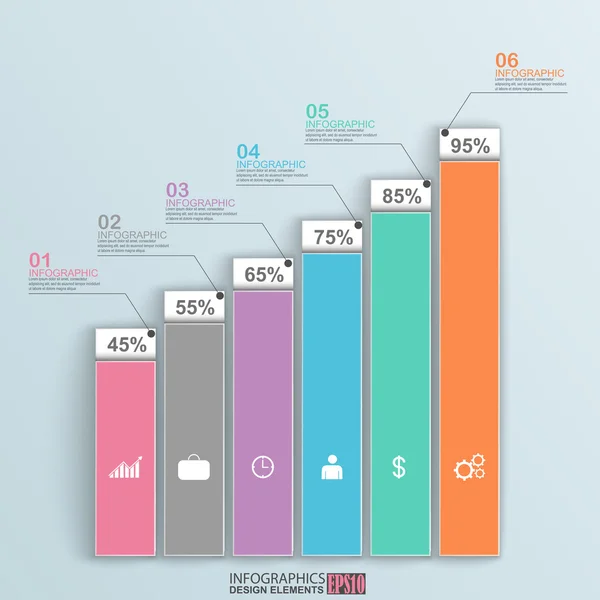 Infográfico de papel abstrato . — Vetor de Stock