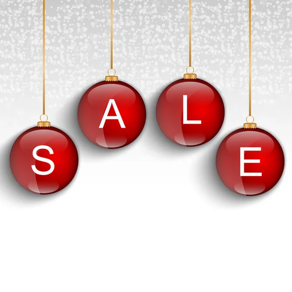 Červený prodej vánoční koule — Stockový vektor