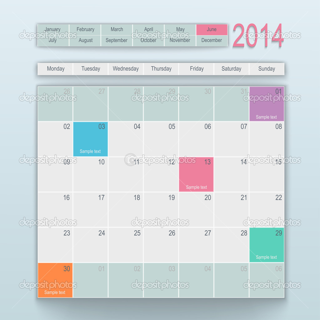 Calendar design. June