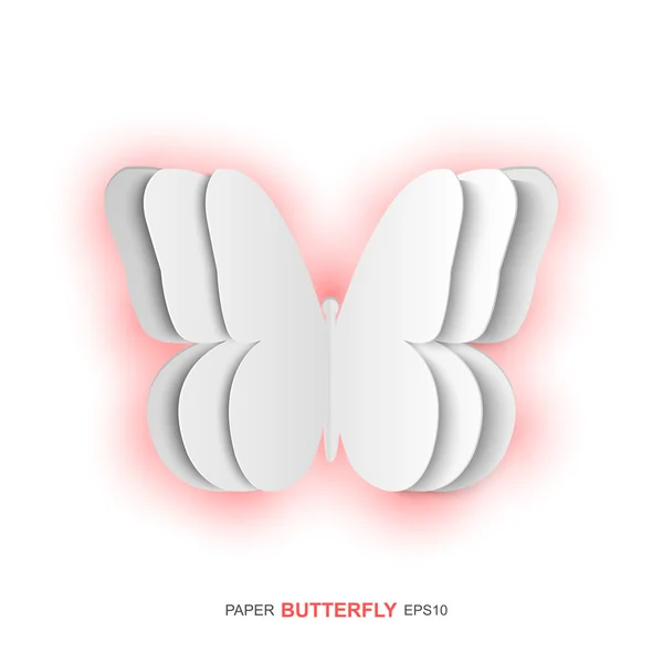 Přání s papír butterfly — Stockový vektor