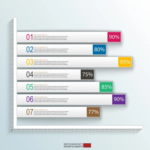 Abstract 3D Paper Infographics — Stock Vector