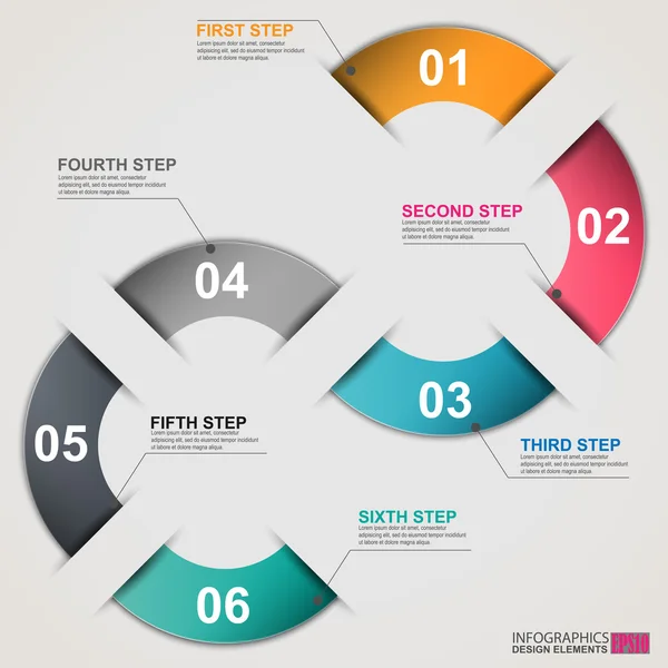 Infografía abstracta en papel — Vector de stock