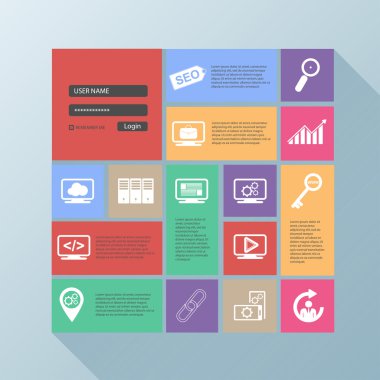 seo düz tasarım modern vektör çizim