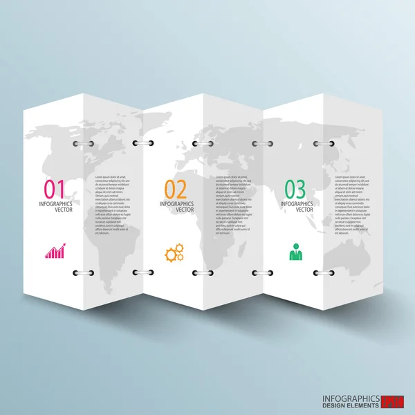 Infografía abstracta de papel 3D — Vector de stock