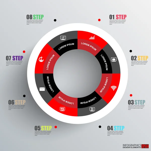 Hârtie abstractă 3D Infografic — Vector de stoc