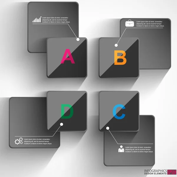 Infografía abstracta de papel 3D — Archivo Imágenes Vectoriales