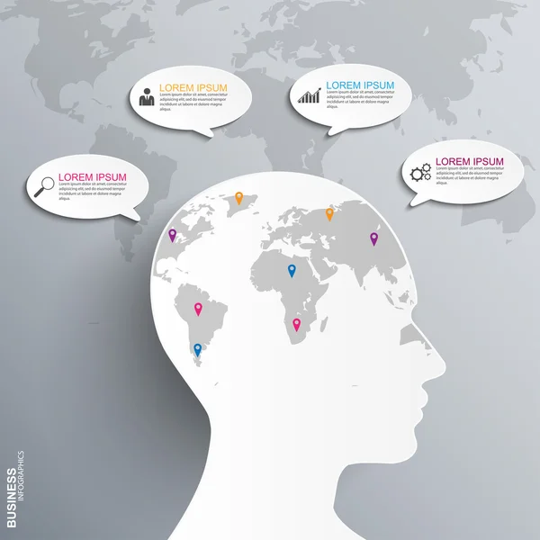 Infographie Modèle de conception de tête humaine — Image vectorielle