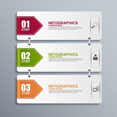 3D kağıt Infographic soyut