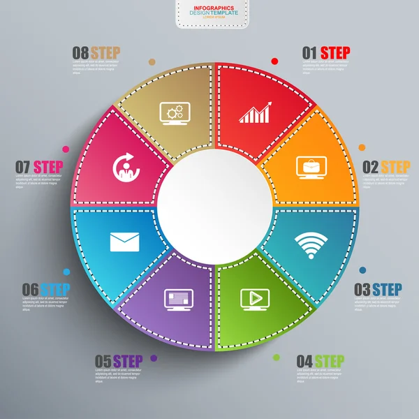 Infográfico de gráfico de tortas — Vetor de Stock