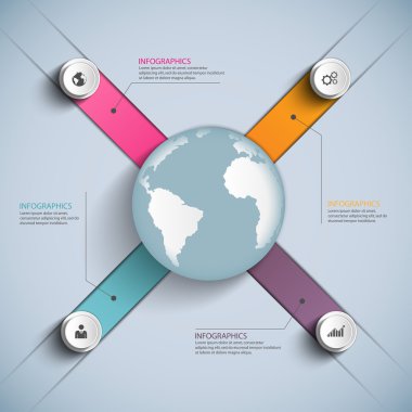 3D kağıt Infographic soyut