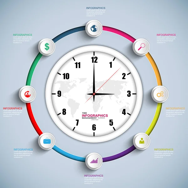 Modern time management planning infographics - Stok Vektor