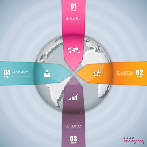 Infografía abstracta de papel 3D — Vector de stock