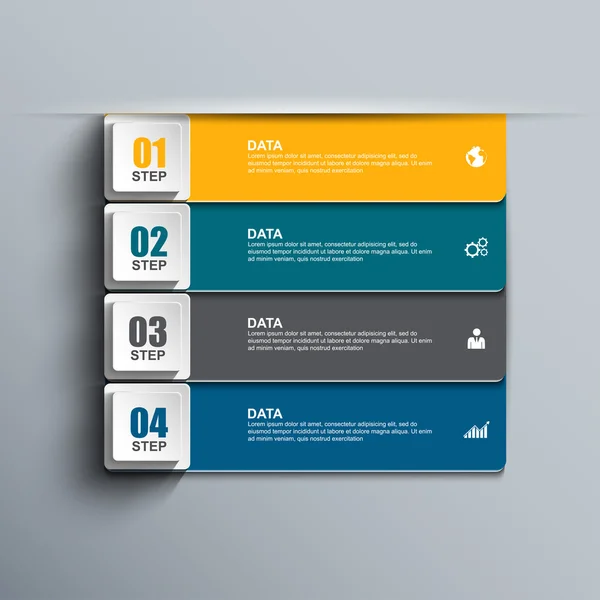 Infografía abstracta de papel 3D — Vector de stock