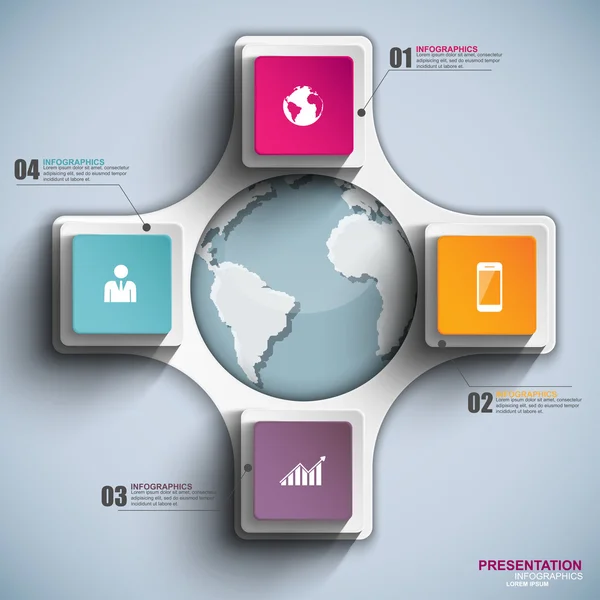 Modelo de design vetorial de infográficos — Vetor de Stock