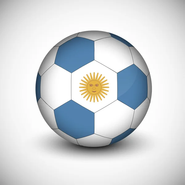 Bola de futebol com bandeira da Argentina isolada — Vetor de Stock