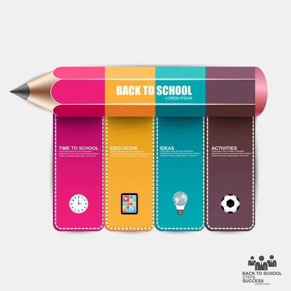 Réussite du crayon éducatif Infographies — Image vectorielle