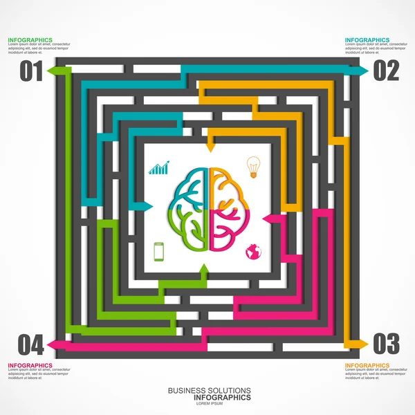 Infografik Labyrinth Business-Lösungen — Stockvektor