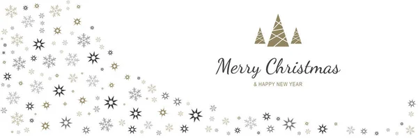 メリークリスマスと新年2022年のポスター.お祝いの木、星のパターンの境界線と白い背景にテキストの休日のシンボルとクリスマスの最小限のバナー。グリーティングカードデザインのためのベクターイラスト — ストックベクタ