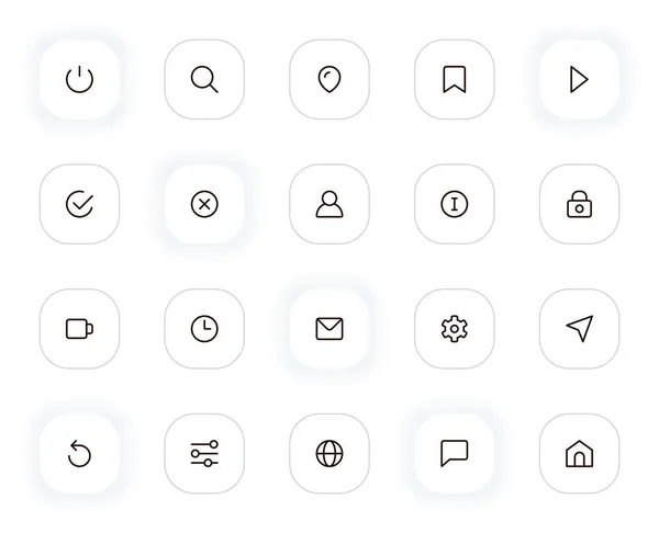 Arayüz çizgisi simgeleri ayarlandı. Düzenlenebilir Vuruş. 24x24 Piksel Mükemmel. — Stok Vektör