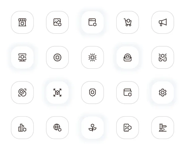 NFT线图标设置。可编辑的中风。24x24 Pixel Perfect. — 图库矢量图片