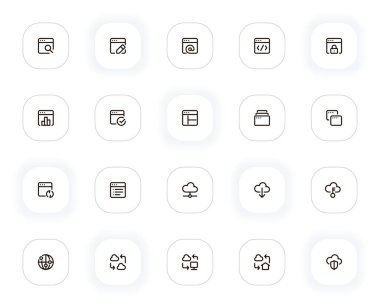 İnternet ve ağ çizgisi simgeleri ayarlandı. Arama, bağlantı, kod, e-posta, kilit, veri, kabul, güncelleme, bulut. Web ve ui için vektör çizgisi pictogramları, ux mobil uygulama tasarımı. Düzenlenebilir Vuruş. 24x24 Piksel Mükemmel.