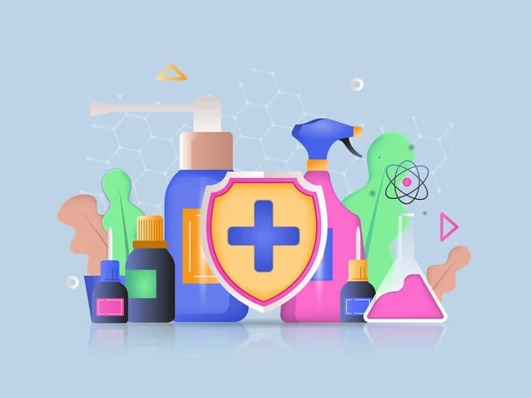 Medicine Health Concept Illustration Icon Composition Healthcare Treatment Clinic Medicines — Stockvektor