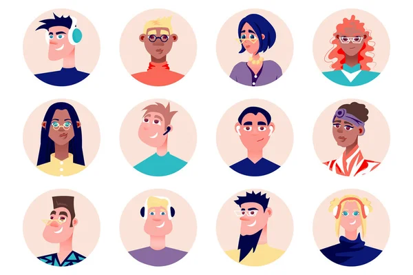 Designers People Avatars Isolated Set Portraits Female Male Mascots Working — Stock vektor