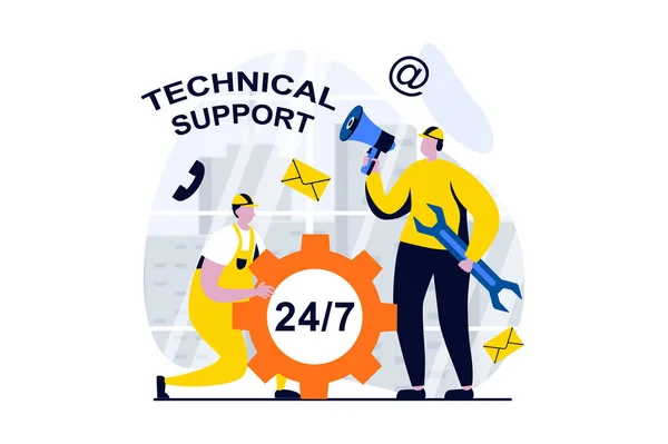 Technical Support Concept People Scene Flat Cartoon Design Tech Team — Photo