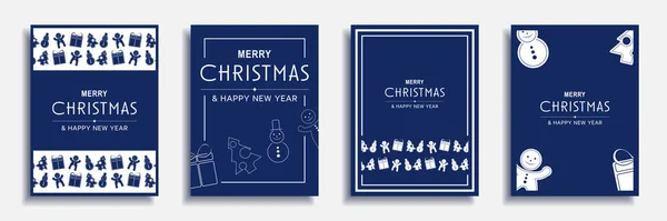 Merry Christmas New Year 2023 Brochure Covers Set Xmas Minimal — Stock Photo, Image