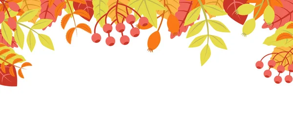 Höstens Natur Bakgrund Med Bladmönster Koncept Horisontell Web Banner Med — Stockfoto