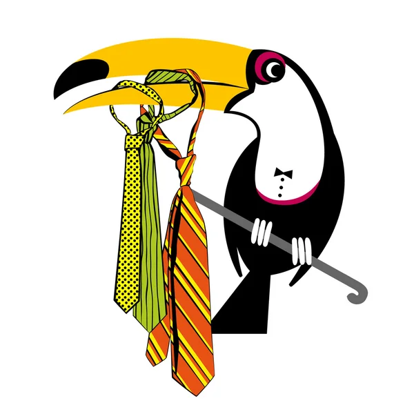 Toucan κάθεται στο μπαστούνι — Διανυσματικό Αρχείο