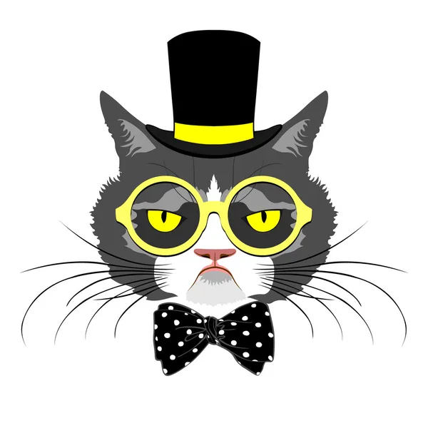 Cat portrait in retro style — Stock Vector