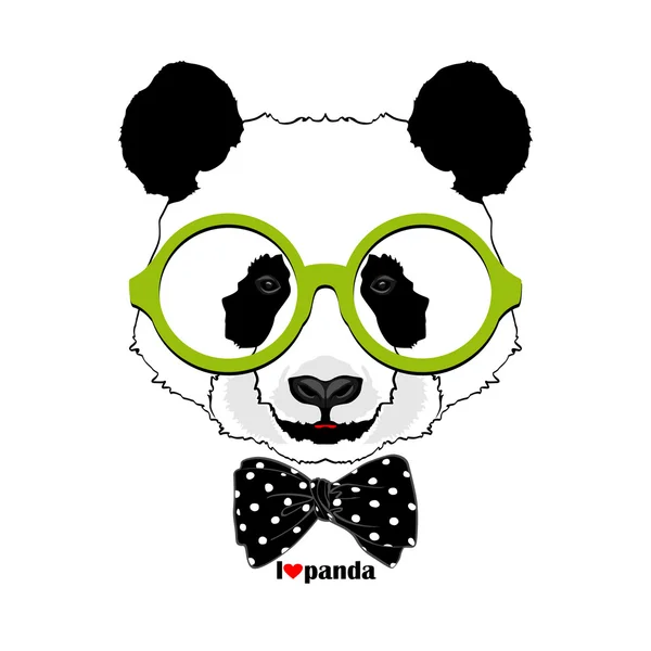 Moda panda portret w okularach — Wektor stockowy