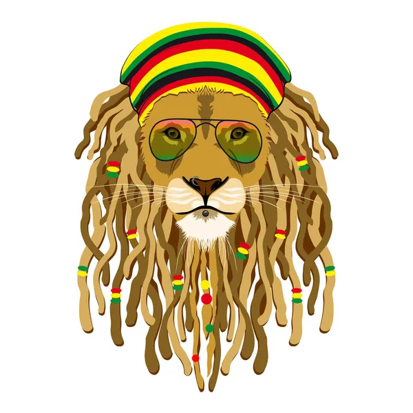 Rasta aslan — Stok Vektör